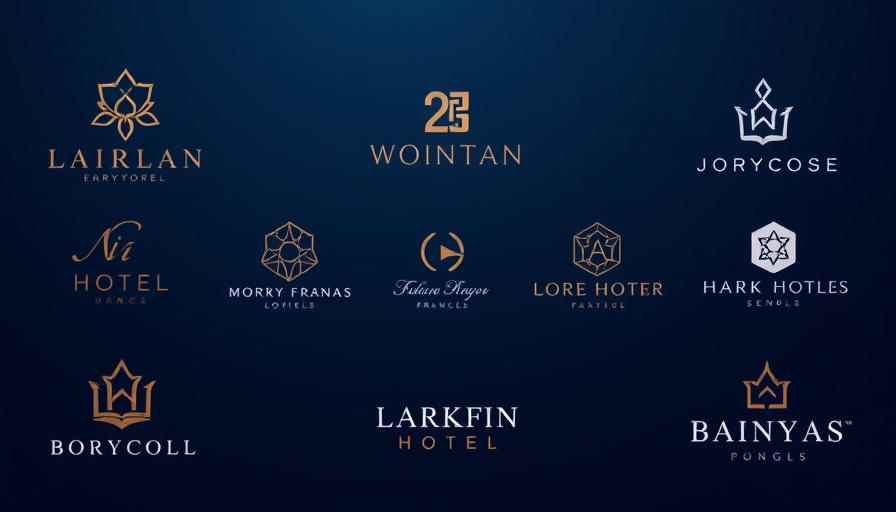 Elegant hotel logos on dark blue background for hotel development.
