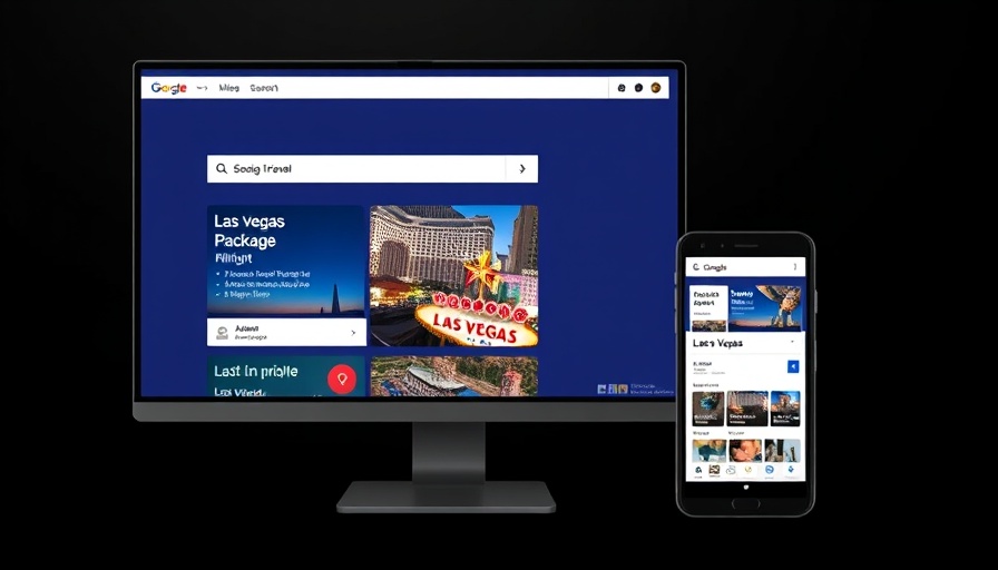 Google AI travel search interface for Las Vegas flights.