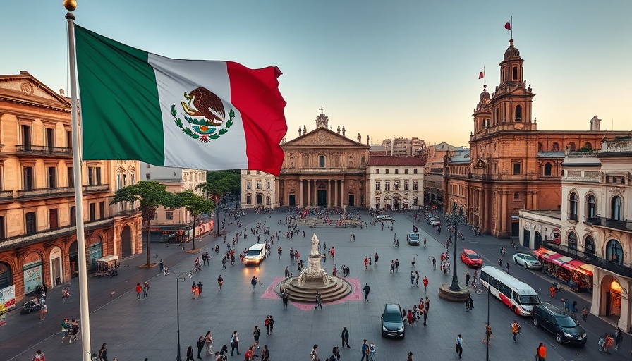 Vibrant Mexican cityscape highlighting potential American Airlines new winter routes.