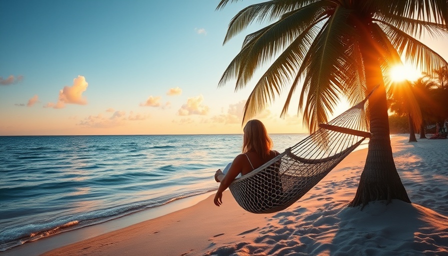 Relaxing on a tropical beach hammock at sunset, perfect for British Airways reward flights.