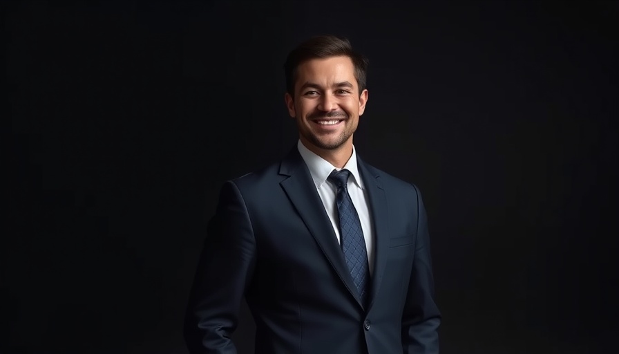 Businessman in suit, confident smile, luxury hotel setting