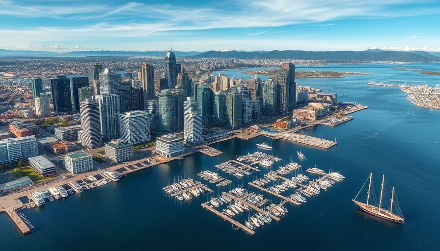 Aerial view of luxury travel spots in Vancouver with skyline and harbor.