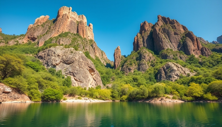 Scenic Sri Lankan national park with rock and greenery.