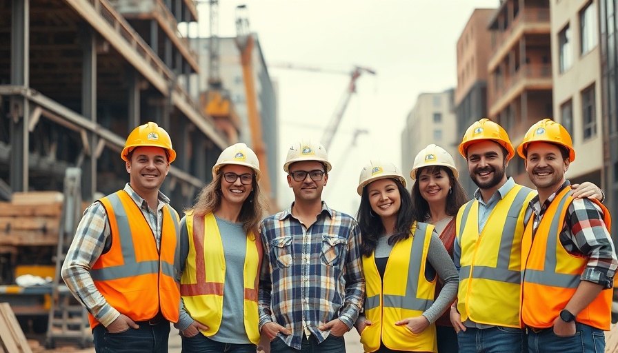 Construction team at site planning luxury boutique accommodations.