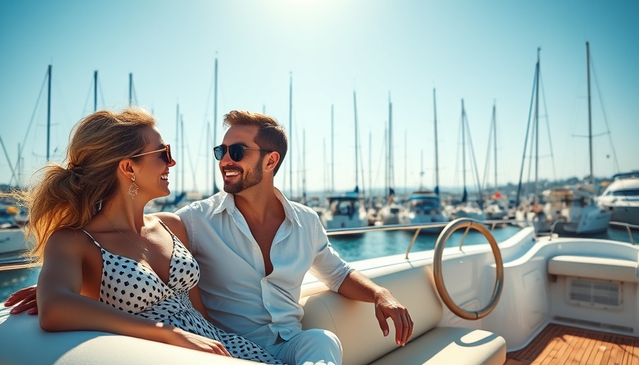 Elegant couple enjoying luxury travel experiences on a yacht.