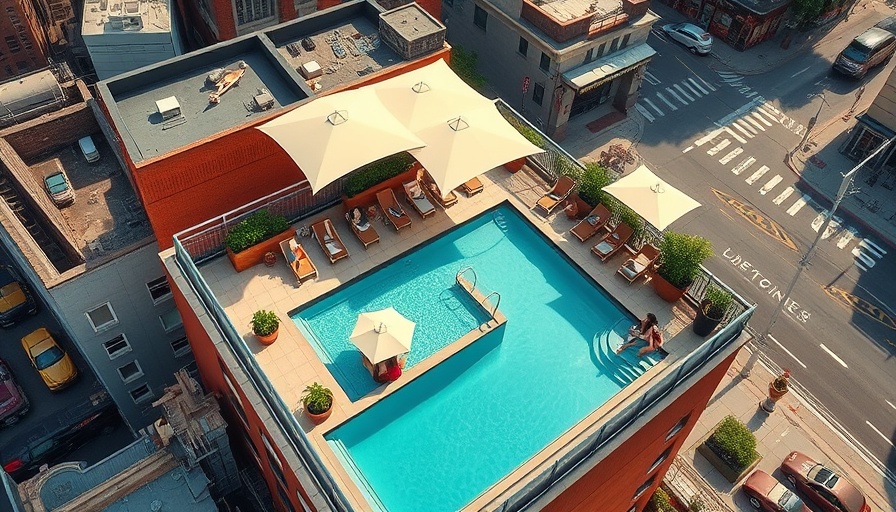 Luxurious rooftop pool on modern brick building; Accor explores US IPO for Ennismore.