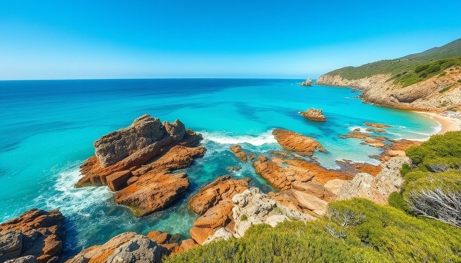 Sardinia coastal view with turquoise waters.