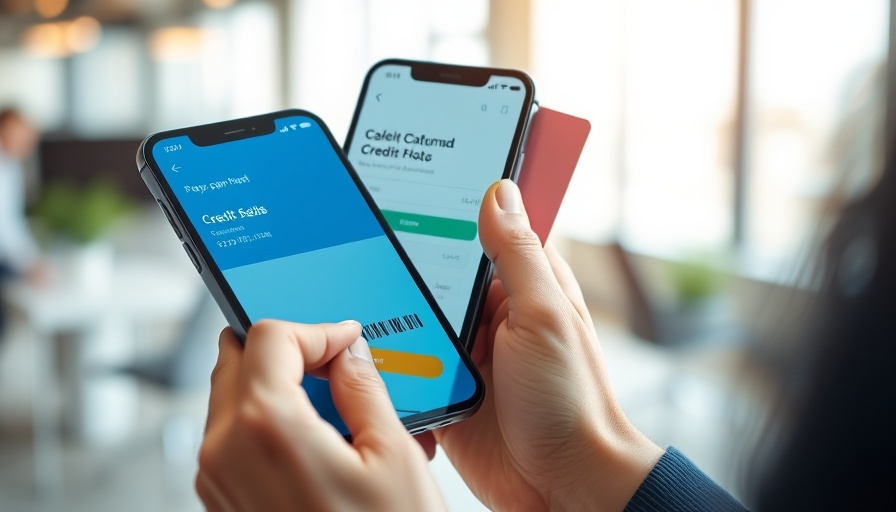 Person using RMS Pay North America app for mobile payment.