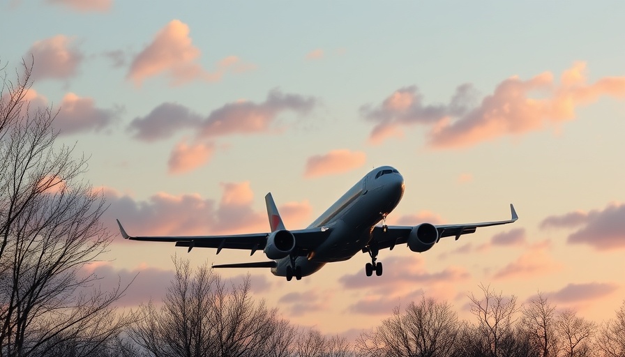 Jet airplane flying against sunset sky for stress-free international relocation tips.