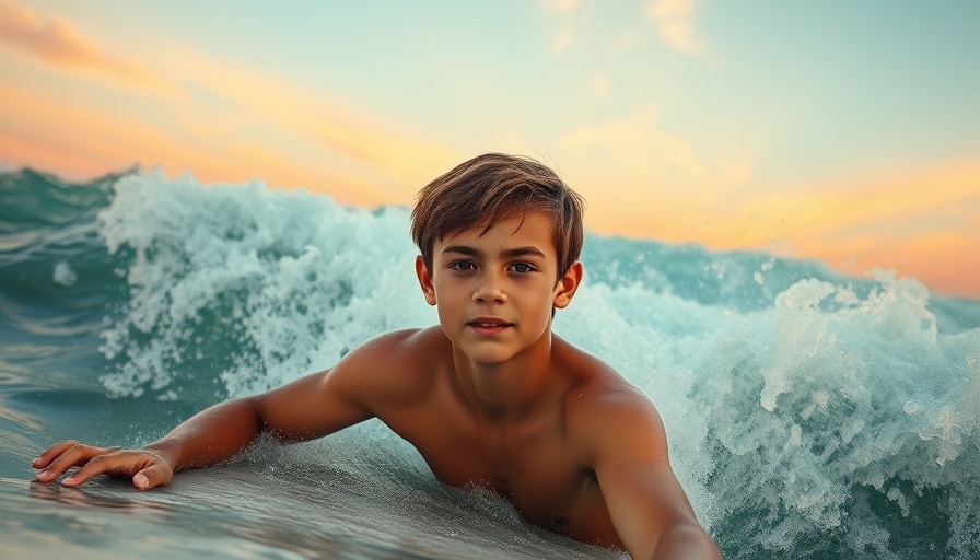Surfer staying active in Barcelona on a wave at sunset.