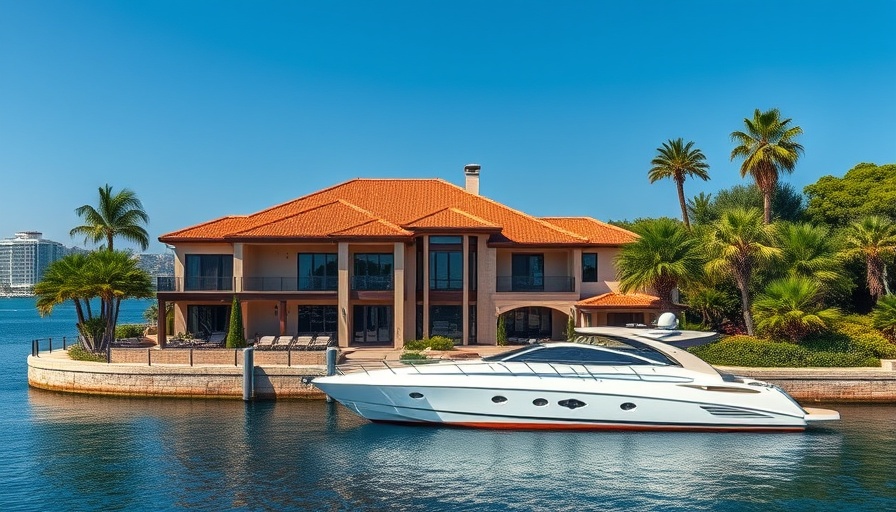 Luxury villas in Miami Florida with yacht.