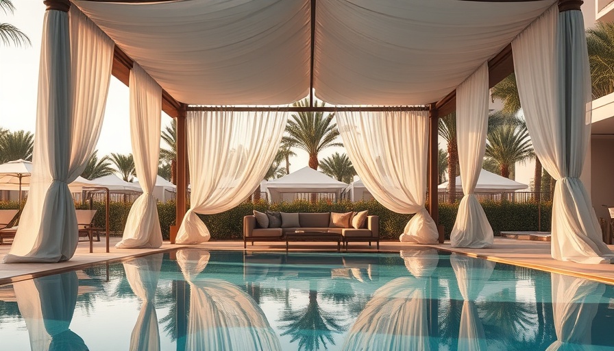 Hyatt's luxurious poolside cabana experience with palm trees