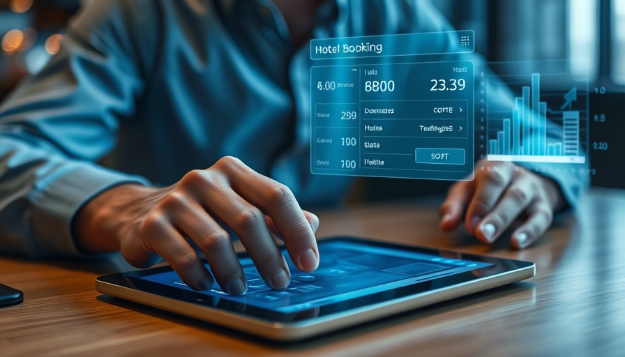 Futuristic booking interface for direct bookings in travel industry.