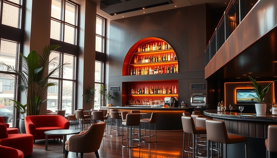 Elegant hotel bar showcasing modern decor, ideal for luxury hotel investments.