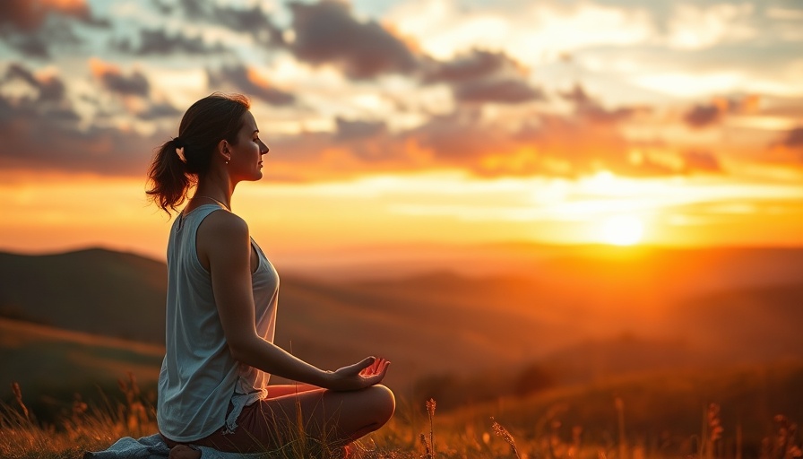 Serene woman meditating at sunset, letting go as self empowerment.