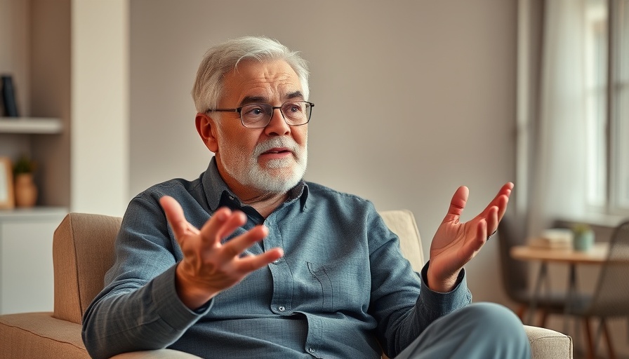 Older man explaining the Three Principles concept informally.