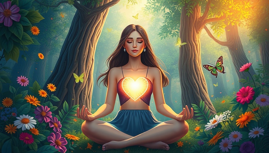 Finding Faith Within: Woman meditating in mystical forest.
