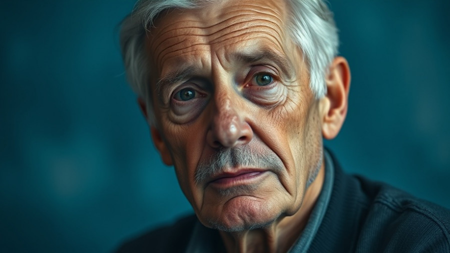 Self-Inquiry Practice quote with serene older man.