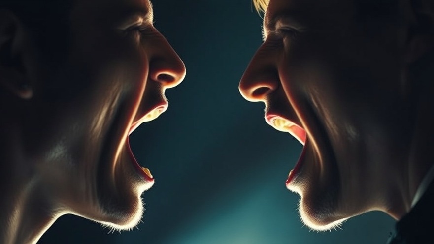 Two mouths exchanging powerful words, symbolizing personal growth journey.