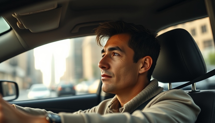 Mindful driver demonstrating focused driving techniques