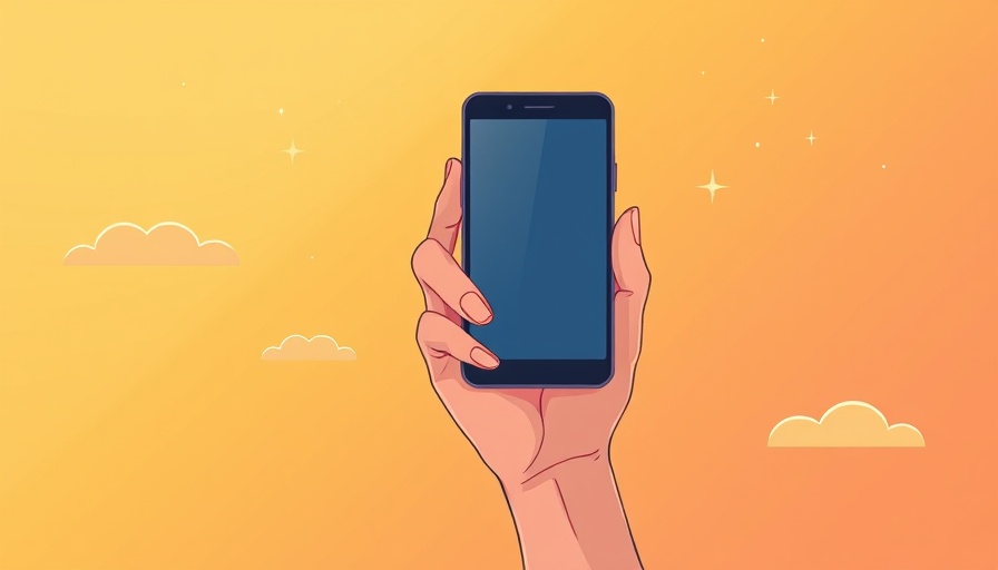 Illustration of hand with phone against cloud-filled sky, highlighting benefits of going off the social media grid.