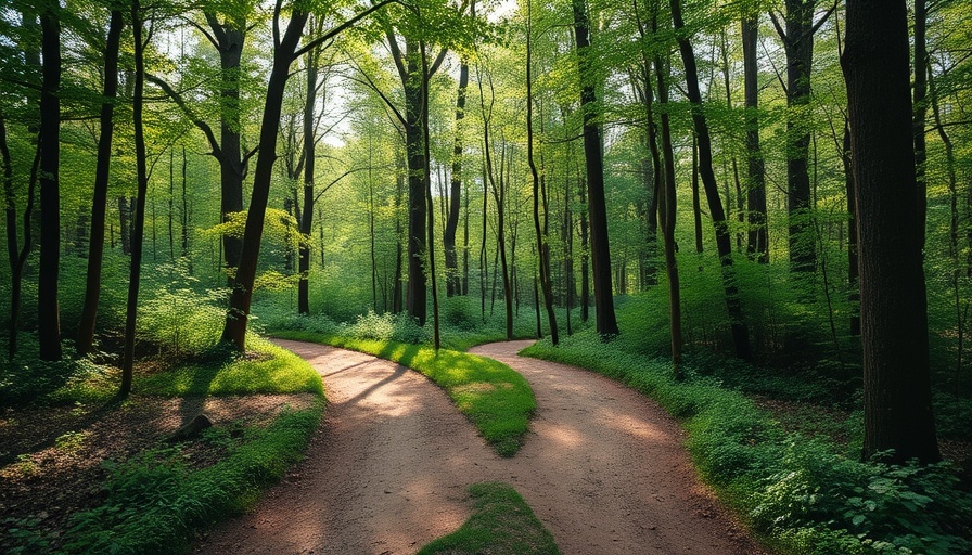 Lush forest paths symbolizing human decisions, aligning with Human Design principles.