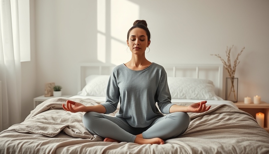 Mindfulness Techniques for Trauma: Woman meditating on bed.