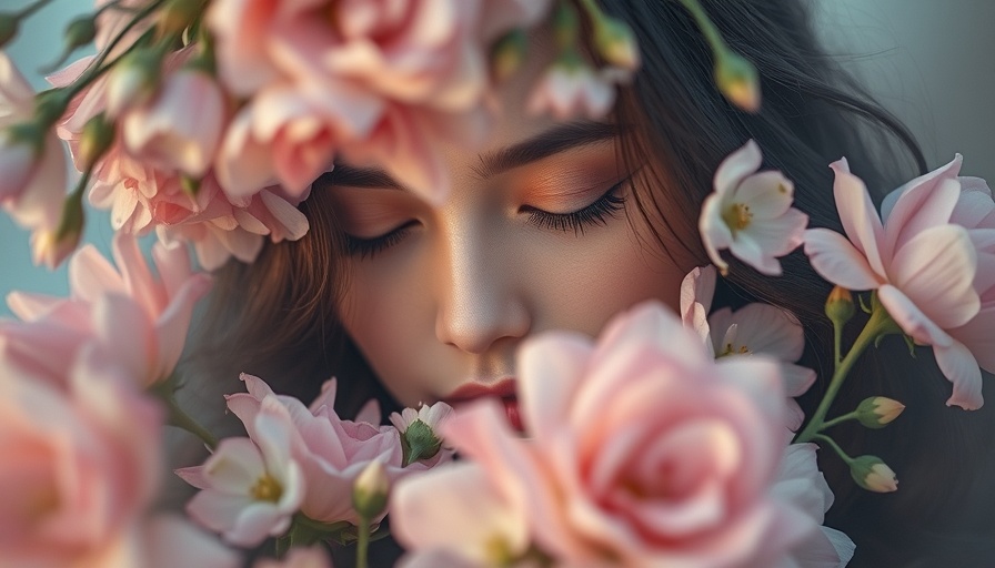 Manifestation with AI: dreamy floral scene with blurred face