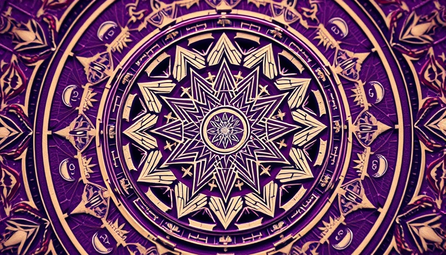 Intricate cosmic geometric design with numeric annotations related to Human Design, photorealistic.