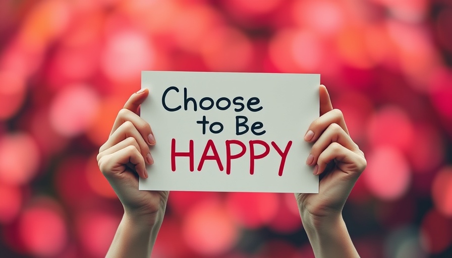 Happiness Affirmations sign with a colorful background.