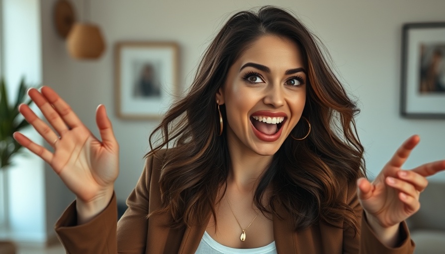 Confident woman gestures energetically conveying 'Manifestors Don't Need Validation'.