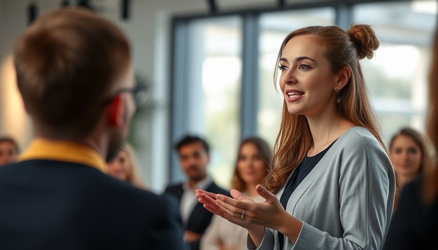 Young woman discussing Human Design in a modern studio setting.