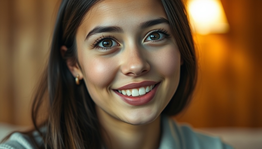 Close-up of a woman speaking warmly about human design awakening.