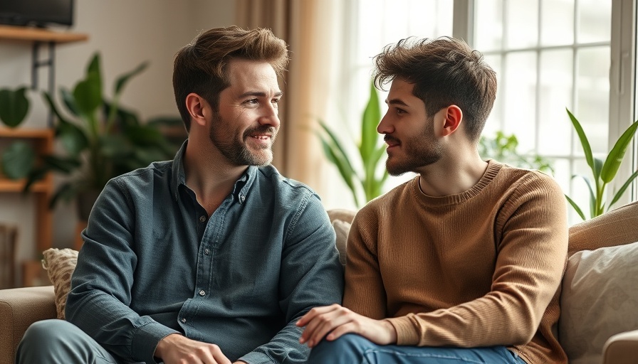 Casual male discussing self-awareness in a cozy living room.