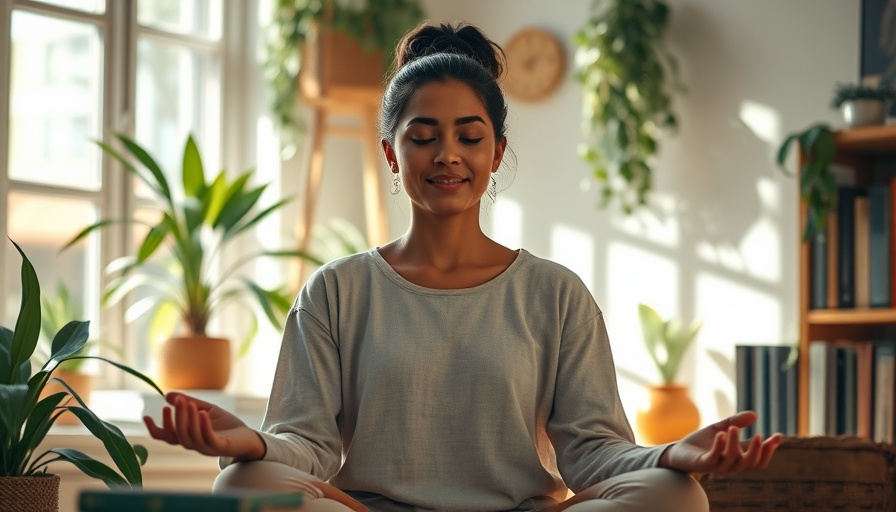 Serene woman meditating among books and plants, 3/6 Profile in Human Design.