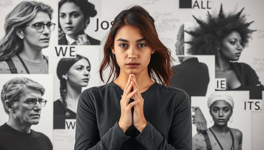 Manifestation through Human Design with a dynamic collage and focused woman.