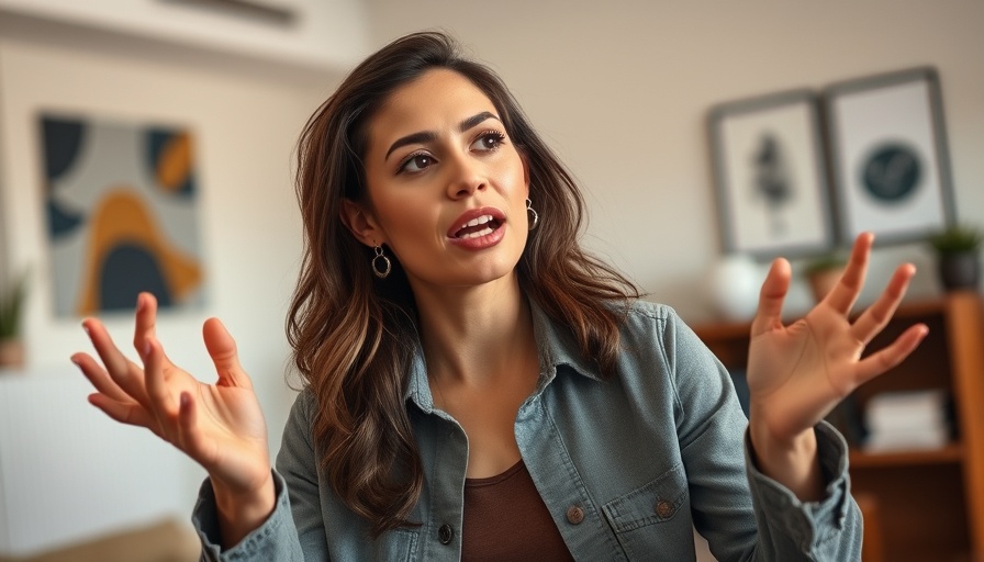 Confident woman discussing Human Design Self-Worth indoors.