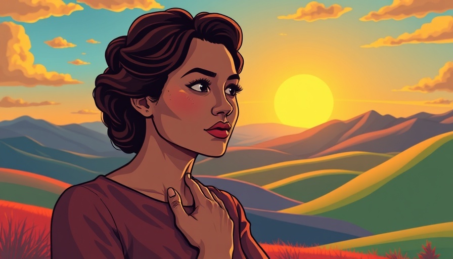 Growth and grief in personal transformation art depicting thoughtful woman.