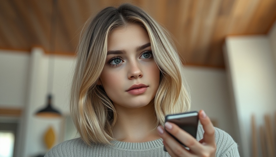 Young woman holding object indoors, soft lighting, minimal decor, human design.