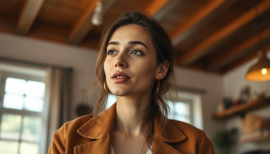 Japanese Quote About Healing with stylish woman speaking in cozy environment