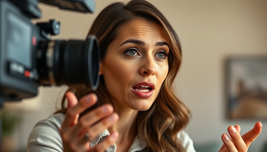 Focused woman speaking passionately in video, Manifestors Get Heard in Human Design.