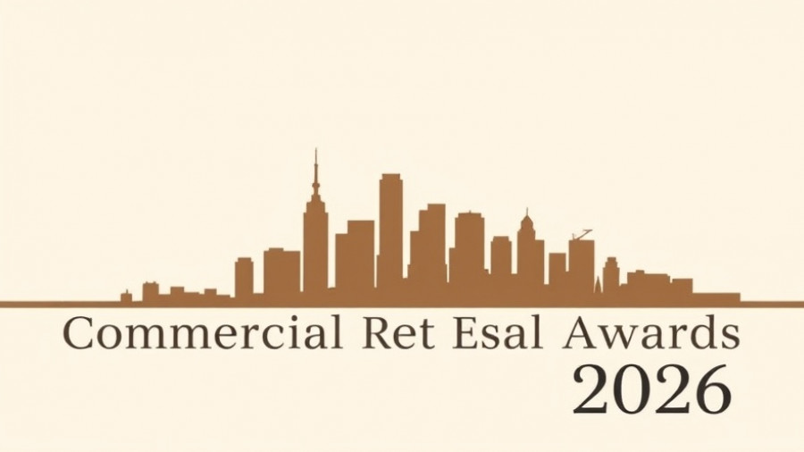 Stylized skyline with text for Commercial Real Estate Awards 2026.