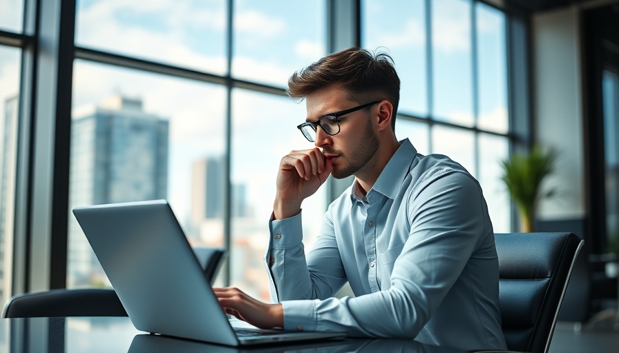 Young professional developing an epic business idea on a laptop.