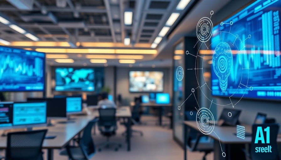 Abstract small business readiness AI theme with diagrams and symbols.