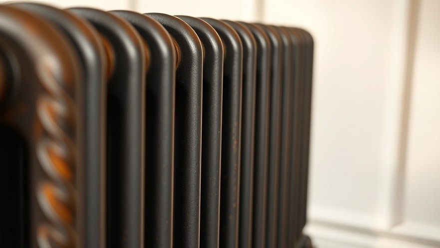 Close-up of an old cast iron radiator showcasing its heating efficiency in a cozy home.