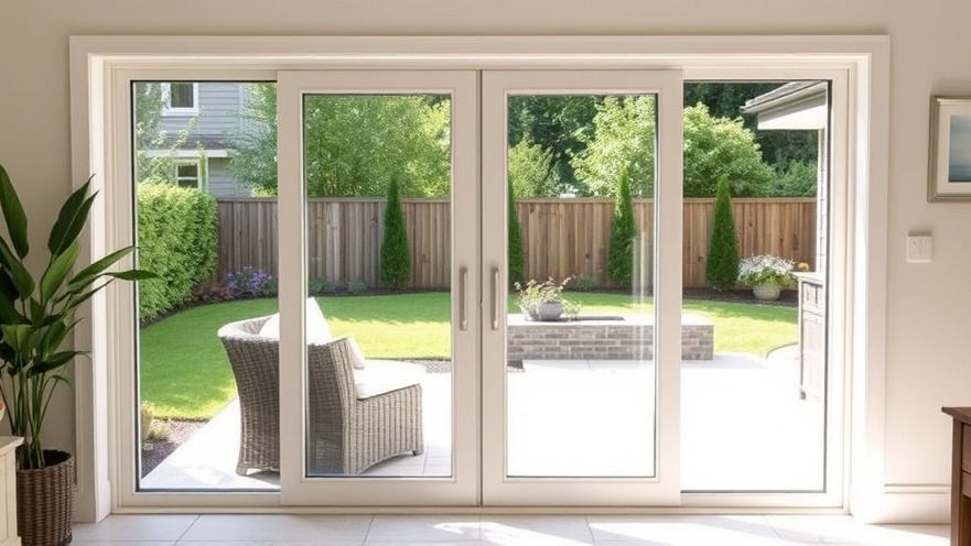 Spotless double sliding patio doors showcasing backyard views, ideal for patio door maintenance.