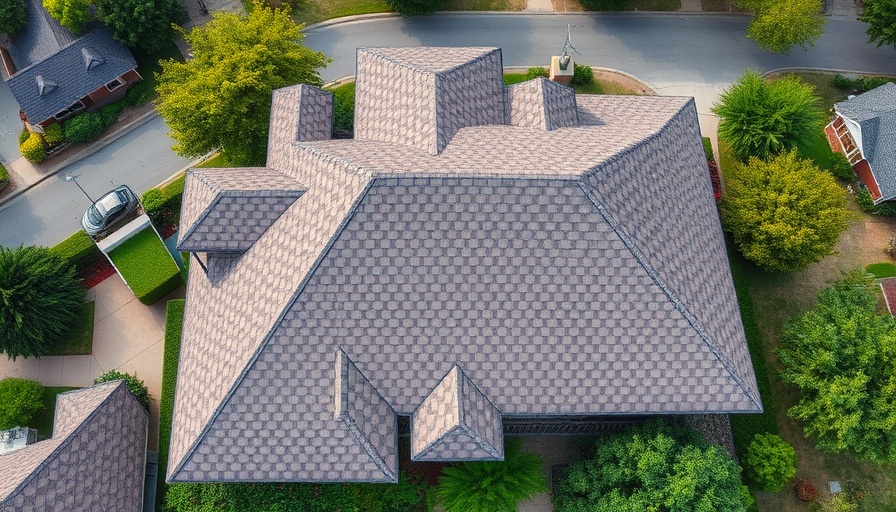 Aerial view of shingle roof during roof inspection in New Jersey.