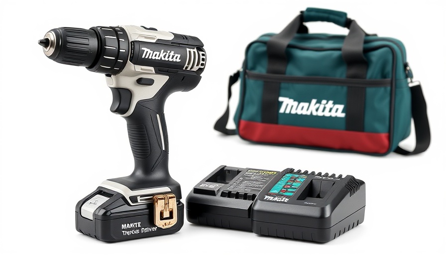 Makita 2-tool kit with free battery displayed.
