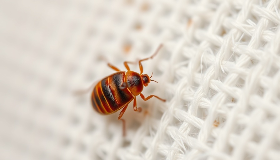 Close-up of a bed bug on white fabric, related to peppermint oil efficacy.