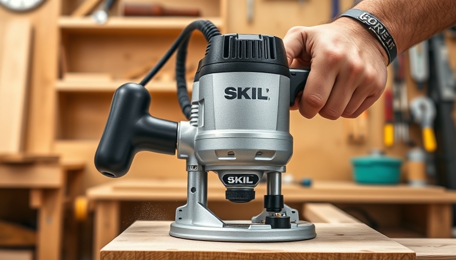 Skil PWRCore 20 Brushless Compact Router in a workshop setting